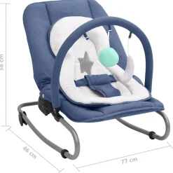 Niños vidaXL Juguetes Y Actividades Para Bebés-Hamaca mecedora para bebés de acero