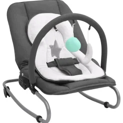 Niños vidaXL Juguetes Y Actividades Para Bebés-Hamaca mecedora para bebés de acero gris