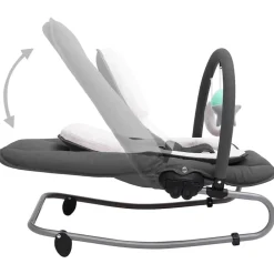 Niños vidaXL Juguetes Y Actividades Para Bebés-Hamaca mecedora para bebés de acero gris