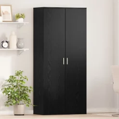 vidaXL Highboard 80 x 39 x 178 cm Madera contrachapada Roble negro
