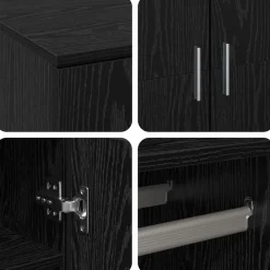 vidaXL Highboard 80 x 39 x 178 cm Madera contrachapada Roble negro