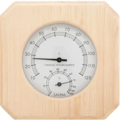 vidaXL Higrotermógrafo y reloj de arena para sauna 2 en 1 madera pino
