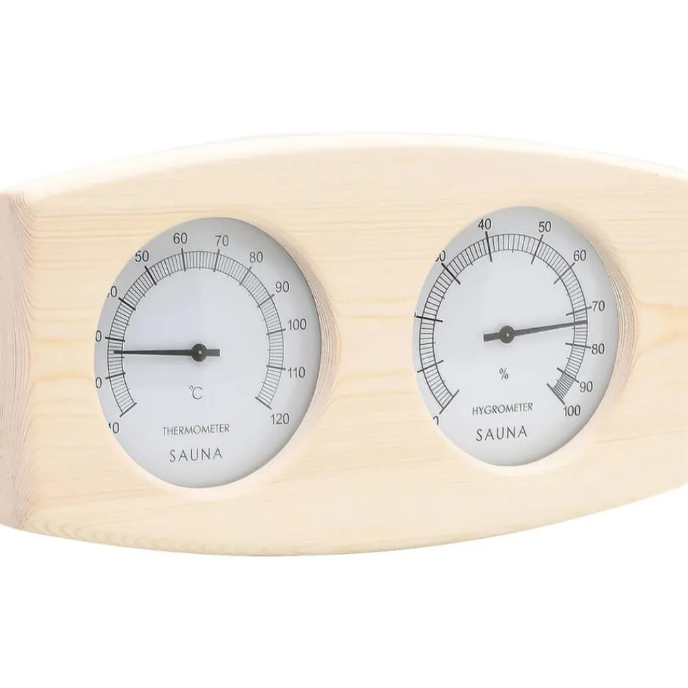 vidaXL Piscina Y Spa-Higrotermógrafo y reloj de arena para sauna 2 en 1 madera pino