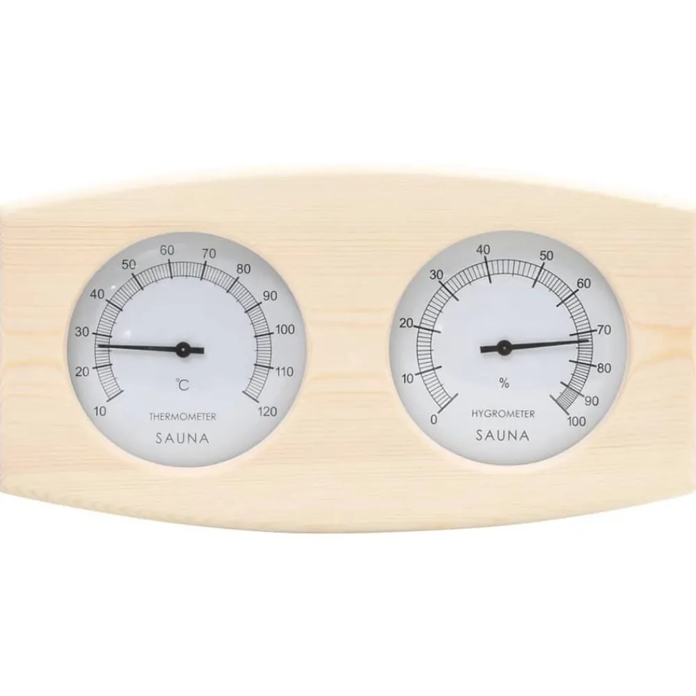 vidaXL Piscina Y Spa-Higrotermógrafo y reloj de arena para sauna 2 en 1 madera pino
