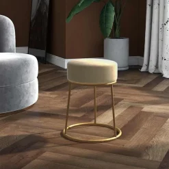 vidaXL Hocker redondo terciopelo Gris oscuro Hot