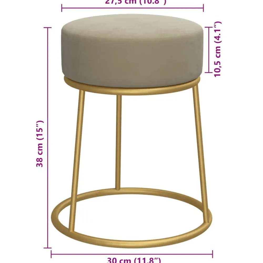 vidaXL Hocker redondo terciopelo Gris oscuro Hot