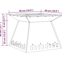 vidaXL Hoguera Marrón 48 x 48 x 40 cm Acero autopatinable Acero oxidado/marr&oacute;n Sale