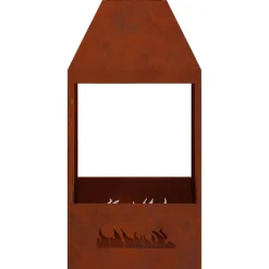 vidaXL Hoguera Marrón 50 x 50 x 100 cm Acero al carbono Acero oxidado/marr&oacute;n