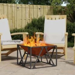 vidaXL Chimeneas-Hoguera Marrón 50 x 50 x 35 cm Acero autopatinable