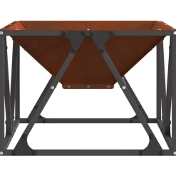 vidaXL Chimeneas-Hoguera Marrón 50 x 50 x 35 cm Acero autopatinable