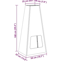 vidaXL Hoguera Marrón 50 x 35 x 100 cm Acero autopatinable Acero oxidado/marr&oacute;n