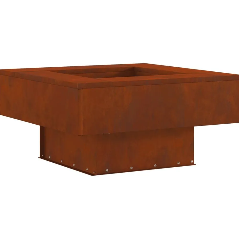 vidaXL Chimeneas-Hoguera Marrón 60 x 60 x 30 cm Acero autopatinable
