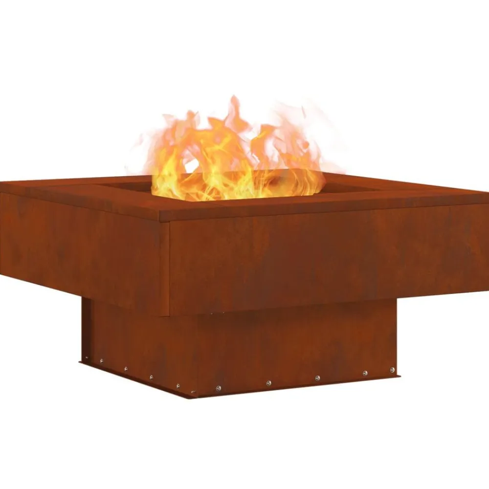 vidaXL Chimeneas-Hoguera Marrón 60 x 60 x 30 cm Acero autopatinable