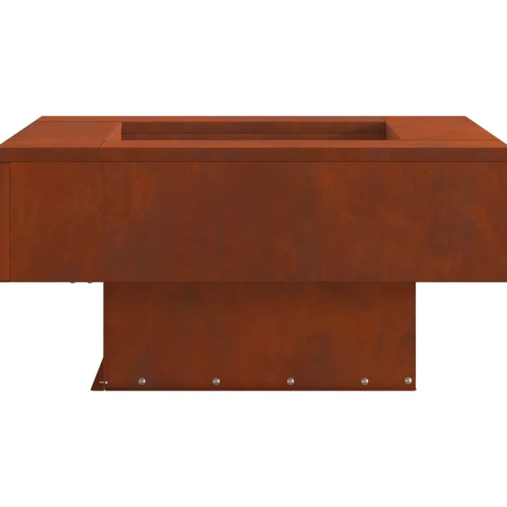 vidaXL Chimeneas-Hoguera Marrón 60 x 60 x 30 cm Acero autopatinable