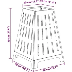 vidaXL Hoguera Marrón 50 x 50 x 70 cm Acero autopatinable Acero oxidado/marr&oacute;n Discount