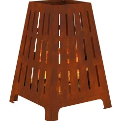 vidaXL Hoguera Marrón 50 x 50 x 70 cm Acero autopatinable Acero oxidado/marr&oacute;n Discount