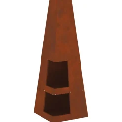 vidaXL Hoguera Marrón 35 x 35 x 100 cm Acero al carbono Acero oxidado/marr&oacute;n Clearance