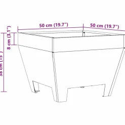 vidaXL Hoguera Marrón 50 x 50 x 38 cm Acero autopatinable Acero oxidado/marr&oacute;n New