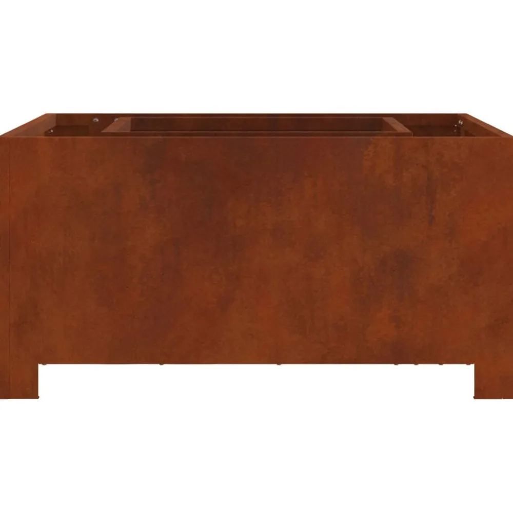 vidaXL Chimeneas-Hoguera Marrón 60 x 60 x 30 cm Acero autopatinable