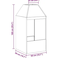 vidaXL Hoguera Marrón 50 x 50 x 100 cm Acero autopatinable Acero oxidado/marr&oacute;n Clearance
