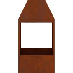 vidaXL Hoguera Marrón 50 x 50 x 100 cm Acero autopatinable Acero oxidado/marr&oacute;n Clearance