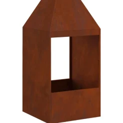 vidaXL Hoguera Marrón 50 x 50 x 100 cm Acero autopatinable Acero oxidado/marr&oacute;n Clearance