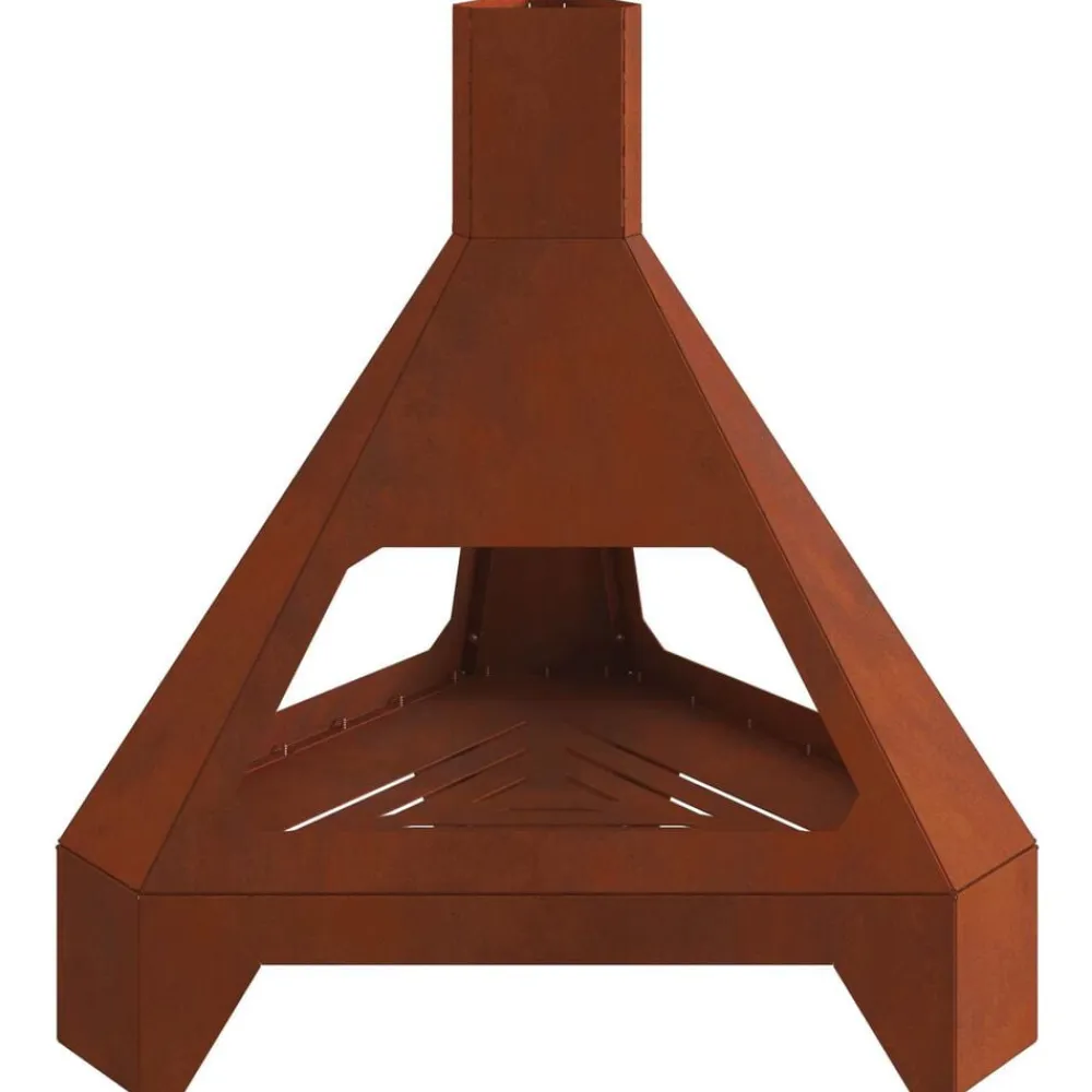 vidaXL Chimeneas-Hoguera Marrón 50 x 43 x 52 cm Acero autopatinable