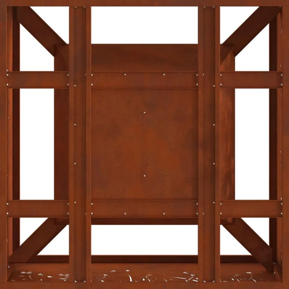 vidaXL Chimeneas-Hoguera Marrón 60 x 60 x 30 cm Acero autopatinable