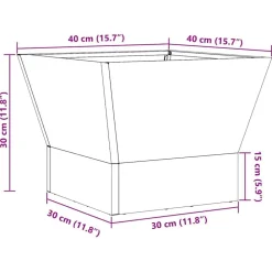 vidaXL Hoguera Marrón 40 x 40 x 35 cm Acero autopatinable Acero oxidado/marr&oacute;n Sale