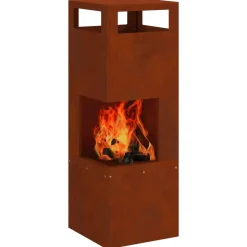 vidaXL Chimeneas-Hoguera Marrón 35 x 35 x 100 cm Acero