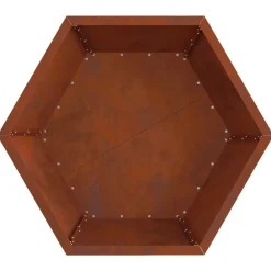 vidaXL Chimeneas-Hoguera Marrón 75 x 75 x 28 cm Acero autopatinable