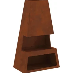 vidaXL Chimeneas-Hoguera Marrón 60 x 35 x 100 cm Acero autopatinable