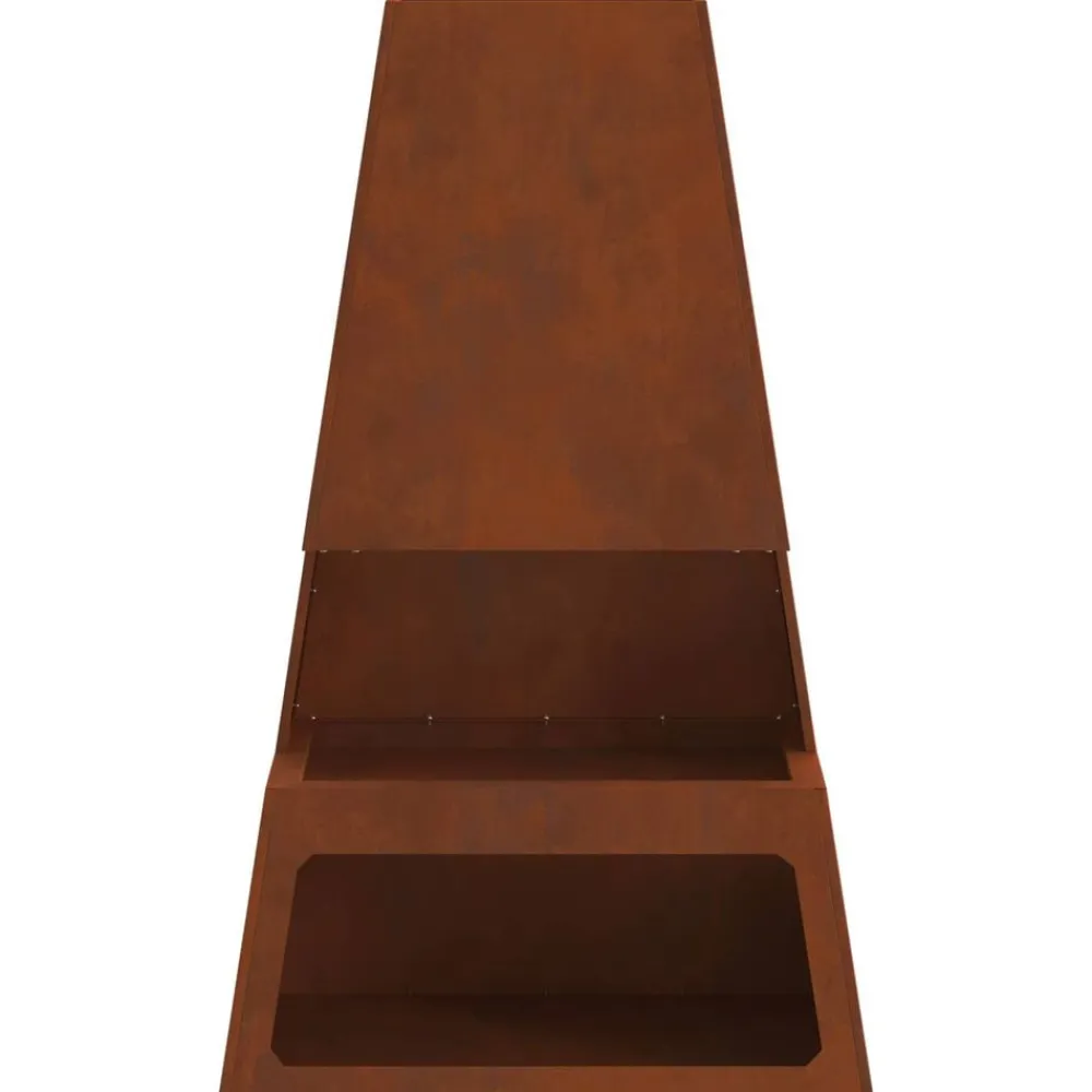 vidaXL Chimeneas-Hoguera Marrón 60 x 35 x 100 cm Acero autopatinable