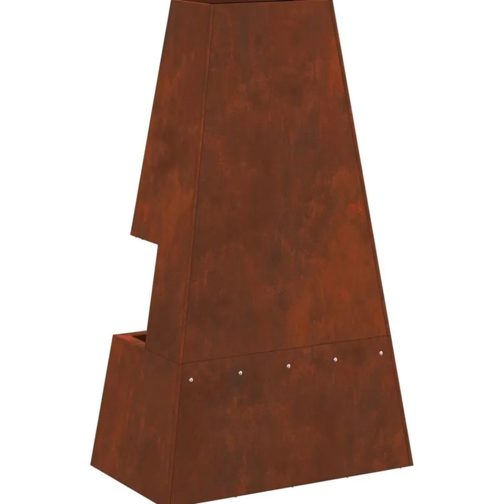 vidaXL Chimeneas-Hoguera Marrón 60 x 35 x 100 cm Acero autopatinable