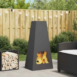 vidaXL Chimeneas-Hoguera Negro 50 x 35 x 100 cm Acero