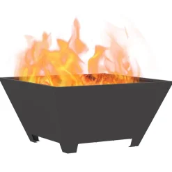 vidaXL Hoguera Negro 60 x 60 x 30 cm Acero Acero laminado en fr&iacute;o/negro Sale