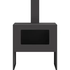 vidaXL Hoguera Negro 60 x 40 x 96 cm Acero Acero laminado en fr&iacute;o/negro New
