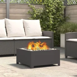 vidaXL Hoguera Negro 60 x 60 x 30 cm Acero Acero laminado en fr&iacute;o/negro