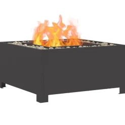 vidaXL Hoguera Negro 60 x 60 x 30 cm Acero Acero laminado en fr&iacute;o/negro
