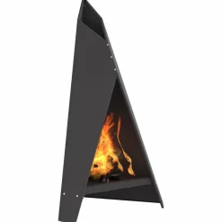 vidaXL Hoguera Negro 58 x 40 x 100 cm Acero Acero laminado en fr&iacute;o/negro Discount