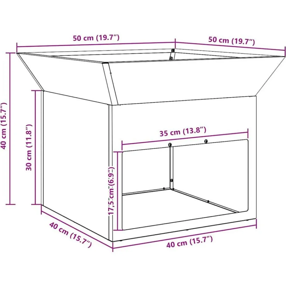 vidaXL Chimeneas-Hoguera 50 x 50 x 40 cm Acero