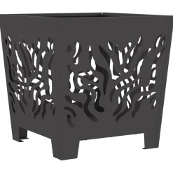 vidaXL Hoguera Negro 40 x 40 x 40 cm Acero Acero laminado en fr&iacute;o/negro New