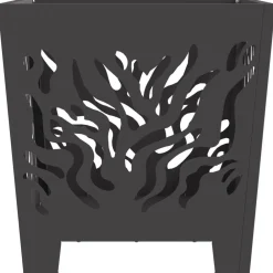 vidaXL Hoguera Negro 40 x 40 x 40 cm Acero Acero laminado en fr&iacute;o/negro New