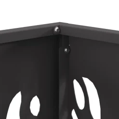vidaXL Hoguera Negro 40 x 40 x 40 cm Acero Acero laminado en fr&iacute;o/negro New