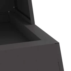 vidaXL Hoguera Negro 60 x 35 x 100 cm Acero Acero laminado en fr&iacute;o/negro Discount