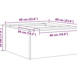 vidaXL Hoguera Negro 60 x 60 x 30 cm Acero Acero laminado en fr&iacute;o/negro