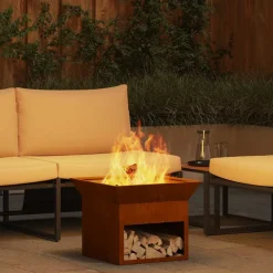 vidaXL Chimeneas-Hoguera Oxidado 50 x 50 x 40 cm