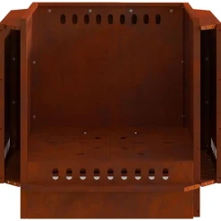 vidaXL Chimeneas-Hoguera Sin Humo Marrón 58 x 58 x 51 cm Acero autopatinable