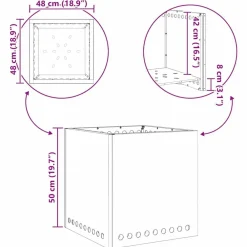 vidaXL Hoguera Sin Humo Marrón 48 x 48 x 50 cm Acero autopatinable Acero oxidado/marr&oacute;n Online
