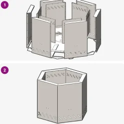 vidaXL Chimeneas-Hoguera Sin Humo Marrón 58 x 58 x 51 cm Acero autopatinable